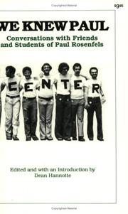 Cover of: We Knew Paul: Conversations With Friends and Students of Paul Rosenfels