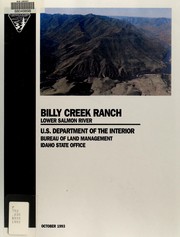 Billy Creek Ranch by U. S. Bureau of Land Management. Idaho State Office