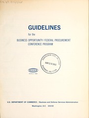 Cover of: Guidelines for the Business Opportunity/Federal Procurement Conference Program