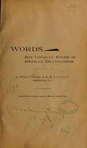 Cover of: Words not usually found in medical dictionaries