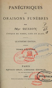 Panegyriques et oraisons funebres by Besson, Louis François Nicolas Monseigneur
