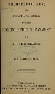 Cover of: Therapeutic key by Isaac D. Johnson