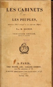 Cover of: Les cabinets et les peuples