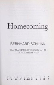 Cover of: Homecoming | Bernhard Schlink