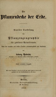 Cover of: Die Pflanzendecke der Erde: populäre Darstellung der Pflanzengeographie für gebildete Naturfreunde