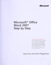 Cover of: Microsoft Office Word 2007 step by step
