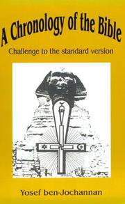 Cover of: A Chronology of the Bible by Yosef Ben-Jochannan, Yosef Ben-Jochannan