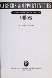 Cover of: Careers inside the world of offices