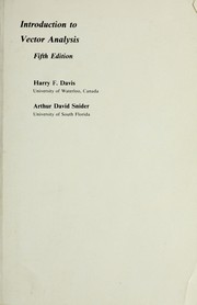 Cover of: Introduction to vector analysis