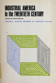 Cover of: Industrial America in the twentieth century by David Brody