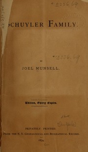 Cover of: Schuyler family by Joel Munsell