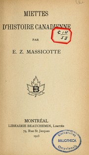 Cover of: Miettes d'histoire canadienne