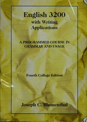 Cover of: English 3200 with writing applications by Joseph C. Blumenthal