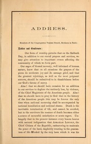 Cover of: An address delivered on request of the concregation [sic] by Philip J. Joachimsen