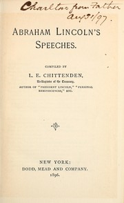 Cover of: Abraham Lincoln's speeches by Abraham Lincoln