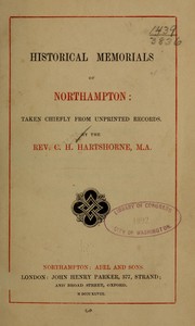 Cover of: Historical memorials of Northampton by Charles Henry Hartshorne