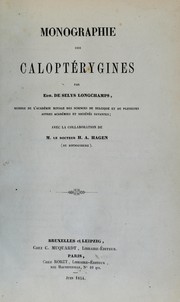 Cover of: Monographie des caloptérygines by Sélys-Longchamps, Michel-Edmond baron de