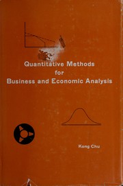 Cover of: Quantitative methods for business and economic analysis.