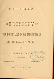 Hand book of uroscopy by Joseph Hatch Linsley