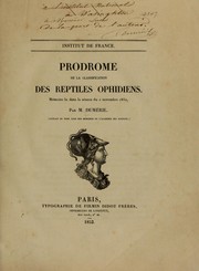 Cover of: Prodrome de la classification des reptiles ophidiens: mémoire lu dans la séance du 2 novembre 1852