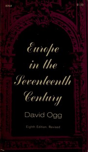 Europe in the seventeenth century by David Ogg