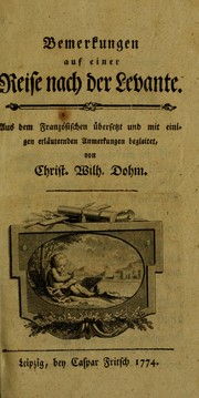 Cover of: Bemerkungen auf einer Reise nach der Levante by Johann Hermann von Riedesel