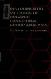 Cover of: Instrumental methods of organic functional group analysis.