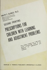 Cover of: Prescriptions for children with learning and adjustment problems by Ralph F. Blanco