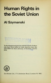 Cover of: Human rights in the Soviet Union by Albert Szymanski