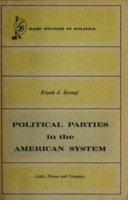 Cover of: Political parties in the American system.