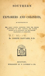 Cover of: Southern explorers and colonists by Joseph Banvard