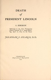 Cover of: Death of President Lincoln | Jonathan F. Stearns