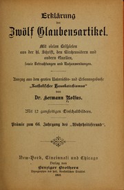 Cover of: Erklärung er zwölf glaubensartikel by H. Rolfus
