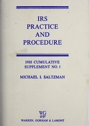 Cover of: IRS practice and procedure by Michael I. Saltzman