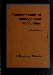 Cover of: Fundamentals of management accounting