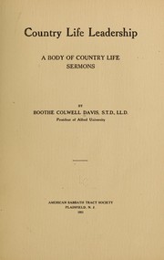 Cover of: Country life leadership by Boothe Colwell Davis