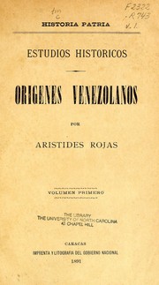 Cover of: Estudios históricos: orígenes venezolanos