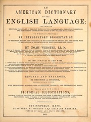 Cover of: An American dictionary of the English language by Noah Webster