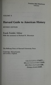 Harvard guide to American history by Frank Burt Freidel