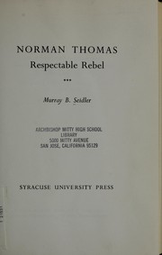 Cover of: Norman and Thomas by Murray Benjamin Seidler