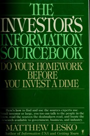 Cover of: The investor's information sourcebook