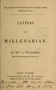 Cover of: Letters to a millenarian by A. Williamson