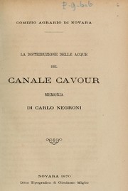 Cover of: La distribuzione delle acque del canale Cavour: memoria