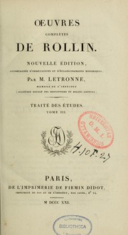 Cover of: Oeuvres complètes