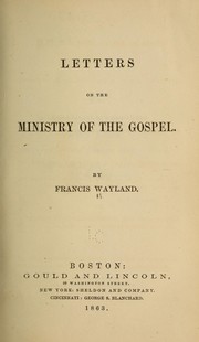 Cover of: Letters on the ministry of the gospel.