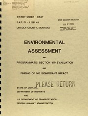 Cover of: Environmental assessment and programmatic section 4(f) evaluation for F 1-1(29)45 Swamp Creek-East