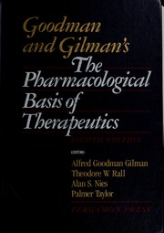 Cover of: Pharmacological Basis Therapeutics 8th Ed by Alfred Goodman Gilman