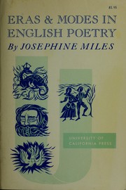 Cover of: Eras & modes in English poetry by Josephine Miles