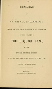 Remarks of Mr. Brewer, of Cambridge by William A. Brewer