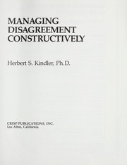 Cover of: Managing Disagreement Constructively (Fifty-Minute)